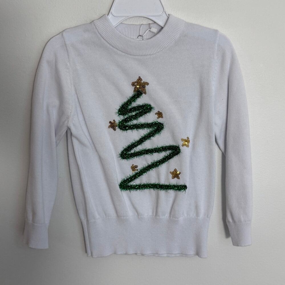 Lulu Bebe Tinsel Christmas‎ Tree Sweater NWT size 3T